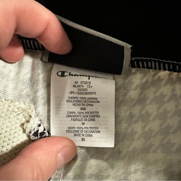 Champion Women's Slim Track Sweatpants Joggers in Black/Exploded Houndstooth XS - Picture 7 of 10